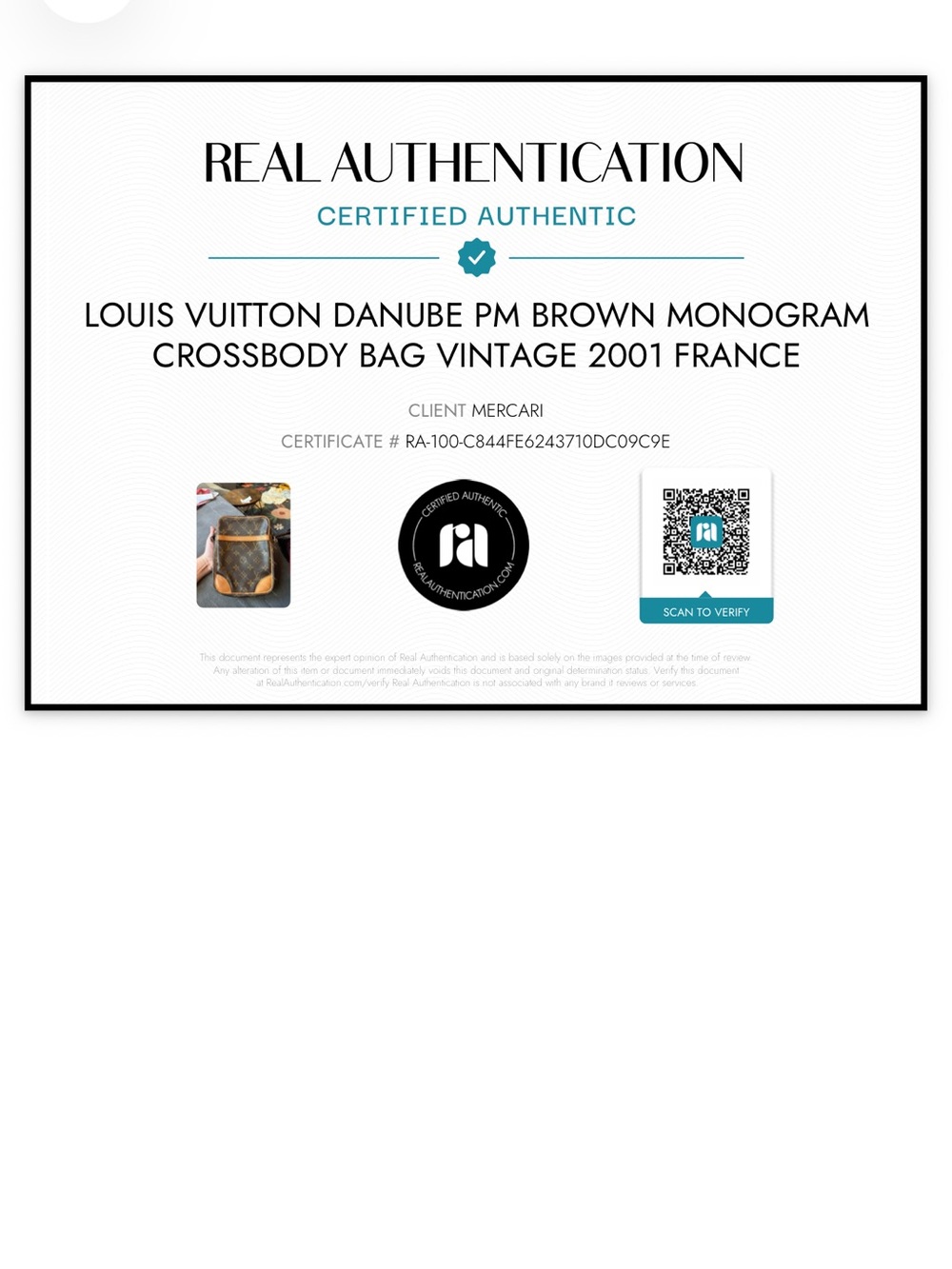 Louis Vuitton Danube PM Monogram Crossbody Bag Vintage 2001 France LV - Picture 9 of 9